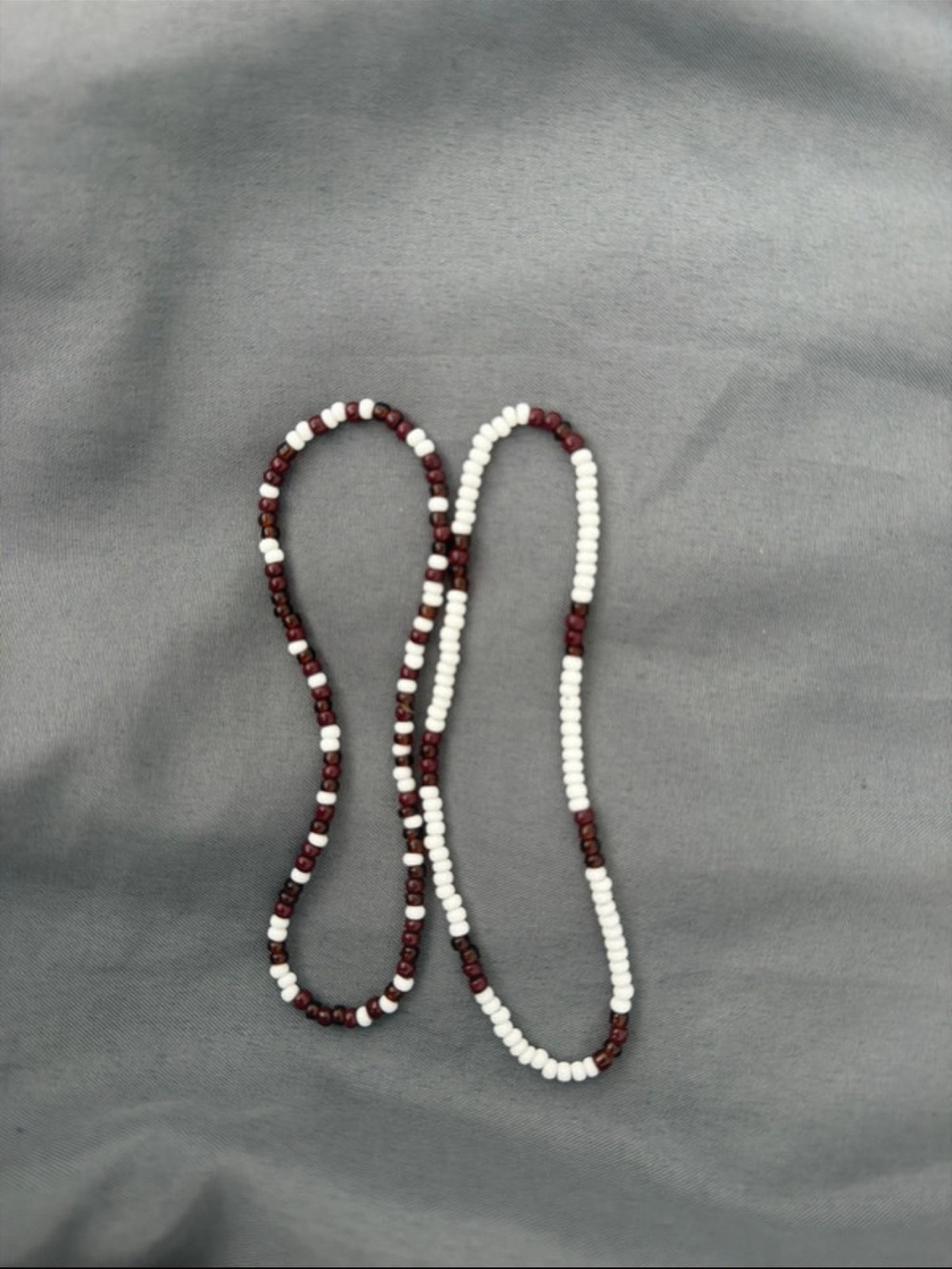 Handmade Brown and White Seed Bead Bracelet/Ankle Bracelet - Women Jewelry